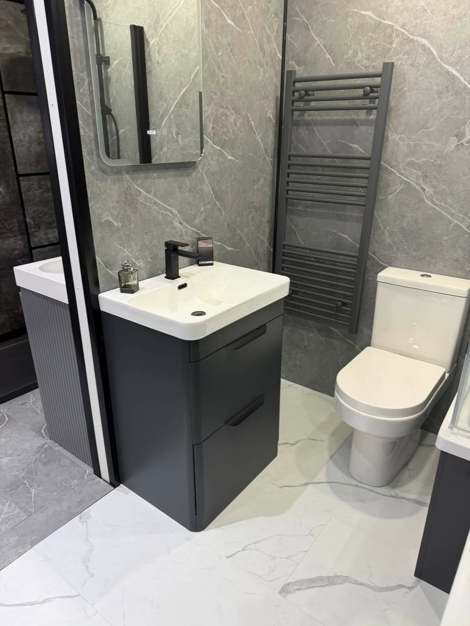 Cloakroom, wall-hung vanity